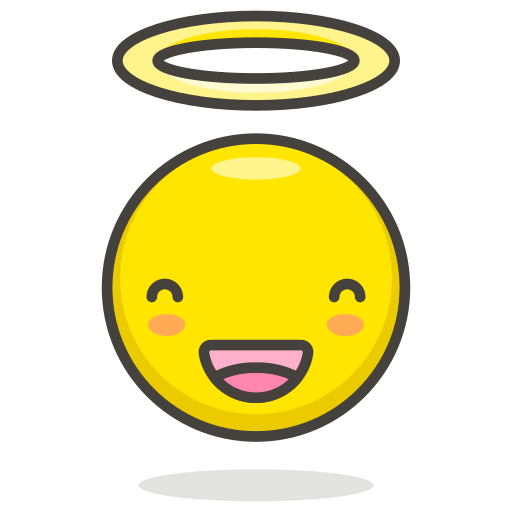 Halo, face, smiling icon