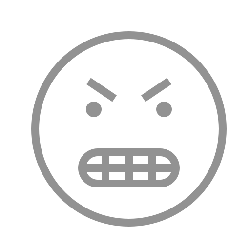 Teeth, angry, face icon