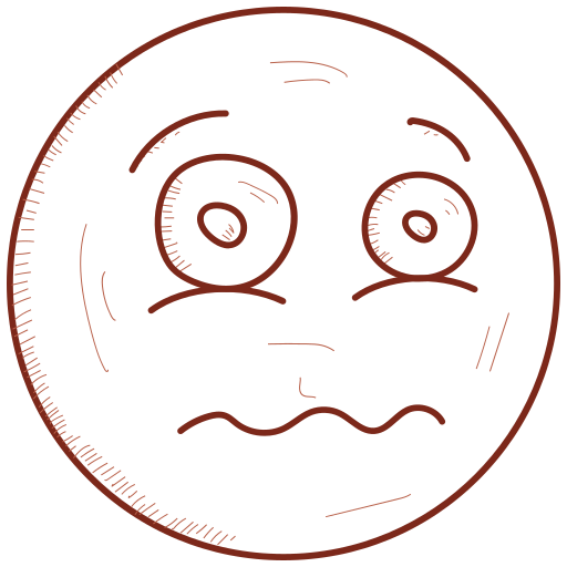 Emoji, emoticon, exhausted, face, sad, tired, unhappy icon