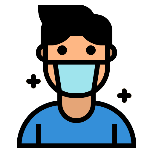 Avatar, coronavirus, covid19, face, man, mask, sick icon