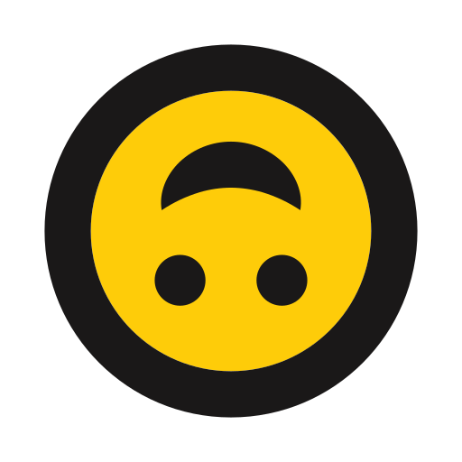 Grin, play, silly, emoji, upside down icon