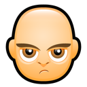 Angry, bald icon