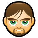 Man, avatar, green eyes, beard icon