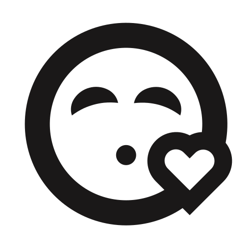 Heart, kiss, kissy face, love, thick lines, emoji, emoticon icon