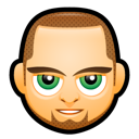 Man, avatar, green eyes icon