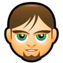 Man, avatar, green eyes, goatee icon