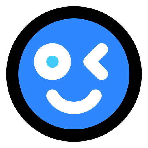 Winking, face, with, open, eyes icon
