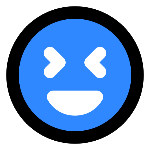 Grinning, face, with, tightly, closed, eyes, open icon
