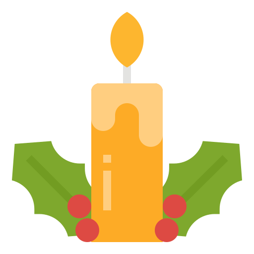 Candle, christmas, decoration, light, ornamental icon