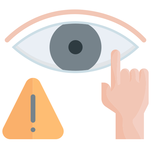 Avoid, do not, eye, hand, touch icon