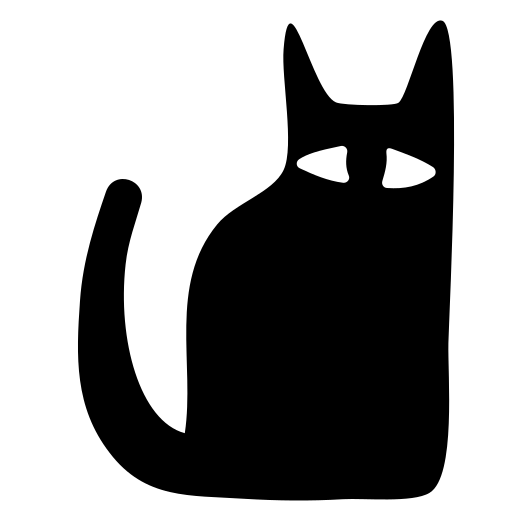 Cat, eye, silhouette, hand, drawn, abstraction icon