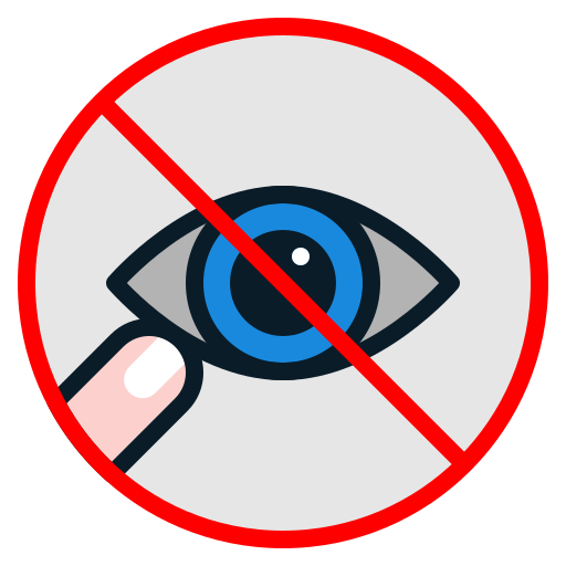 Coronavirus, covid, dont, eye, prohibit0, touch, touching icon
