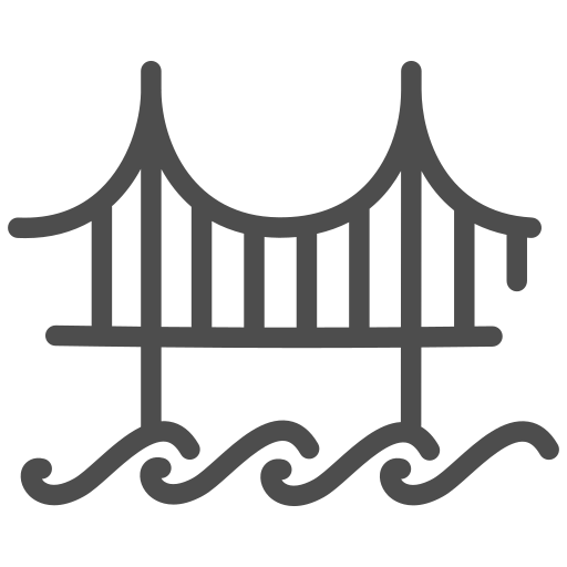 Bridge, gate, golden, sight, travelling, usa, view icon