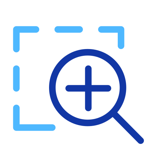 Area, magnifier, magnifying glass, view, interface, ui, zoom in icon