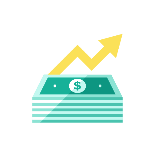 Increase, money icon