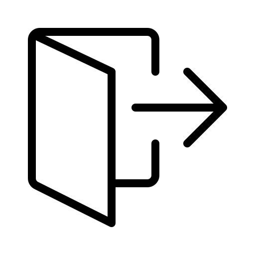 Door, entrance, exit, leave, logout, out, quit icon