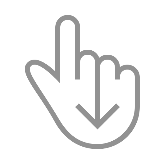 Down, finger, swipe icon