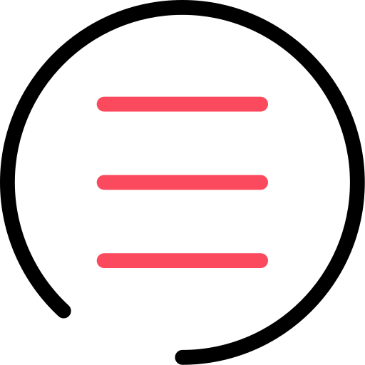 Hamburger, menu, round hamburger, side nav icon