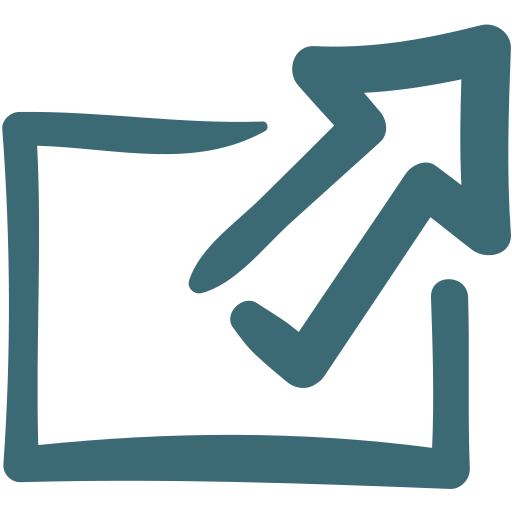 Arrow, doodle, export icon