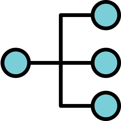 Branch, company, flow chart, group, line, node, structure icon