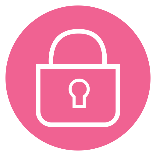 Circle, content, line, lock, style, security icon