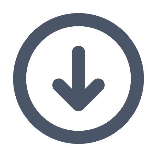 Circle, arrow, down icon