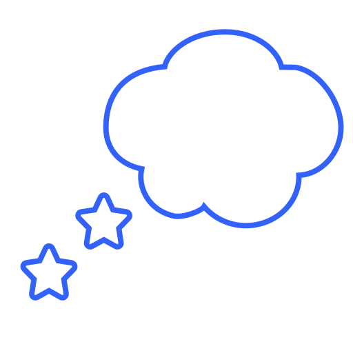 Dream, night, sleep, bubble, dreaming, happy, stars icon