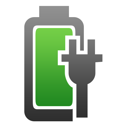 Battery, plugged, charging, charged icon