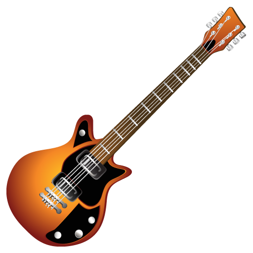 Guitar, orange icon