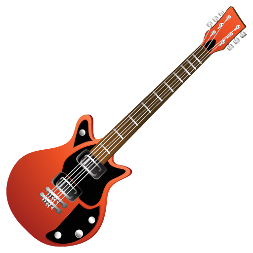 Guitar, red icon