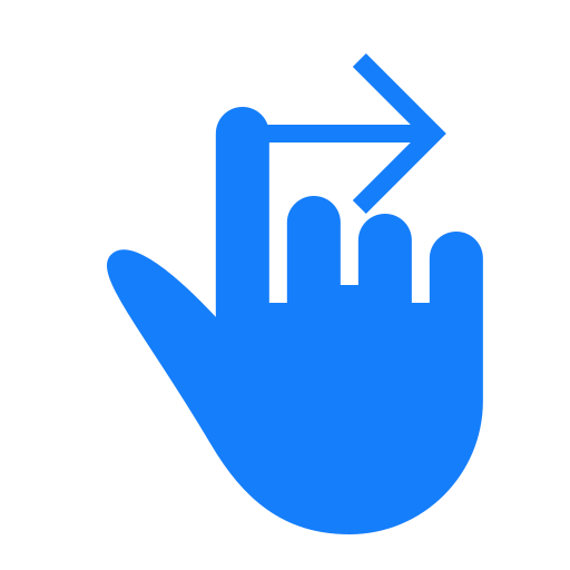 Finger, right, swipe icon