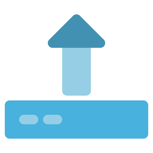 Arrow, computer, disk, hardware, upload icon