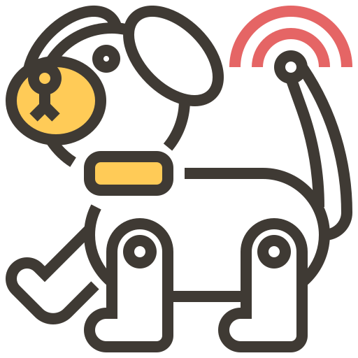 Ai, artificial intelligence, automaton, brain, dog, robotics, technology icon