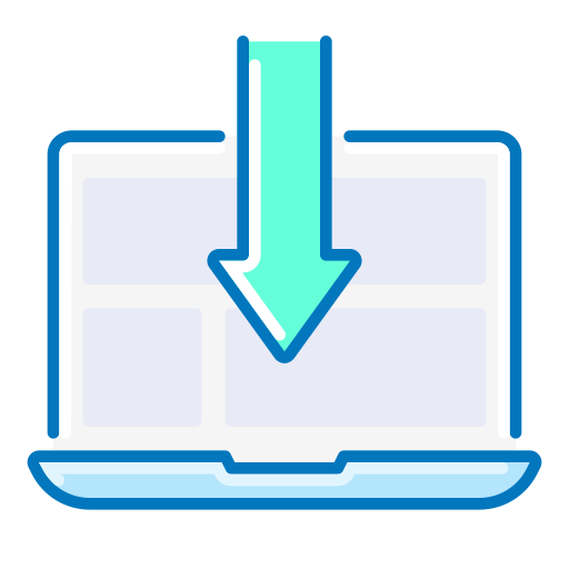 Download, downloading, laptop icon