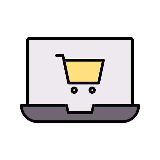 Laptop, online, shop, shopping icon