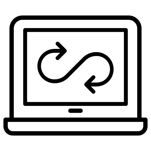 Refresh, data, connect, laptop, transfer icon