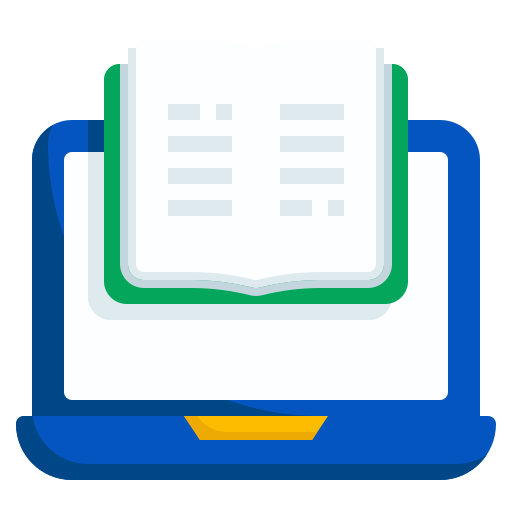 Ebook, elearning, education, laptop, online, online learning icon