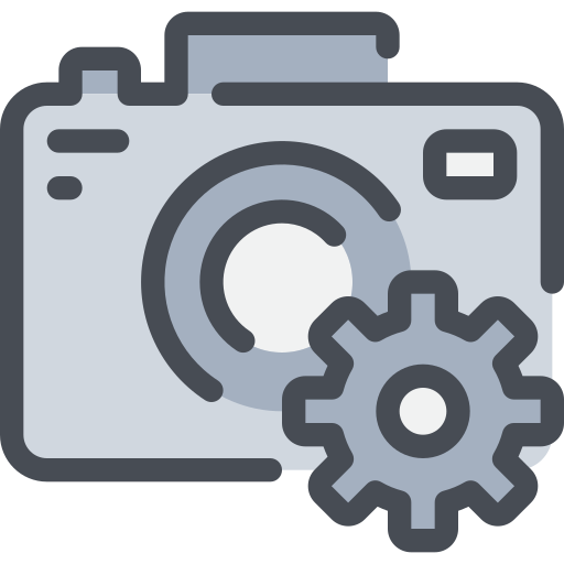 Cam, camera, digital, gear, process icon