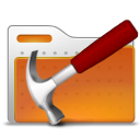 Folder, hammer, tool icon