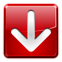 Arrow, download, left, red icon