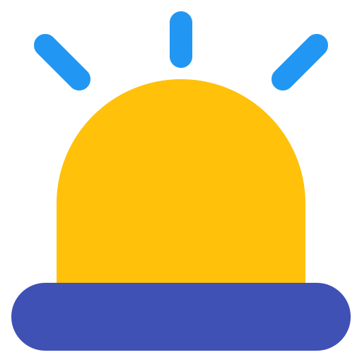 Alert, emergency, light, protection, security icon