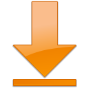 Arrow, down, download, orange icon