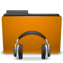 Orange, folder, sound icon