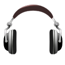 Audio, emblem, headphones, music, sound icon