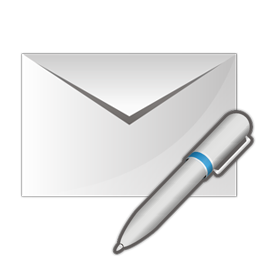 Envelope, edit, pen icon