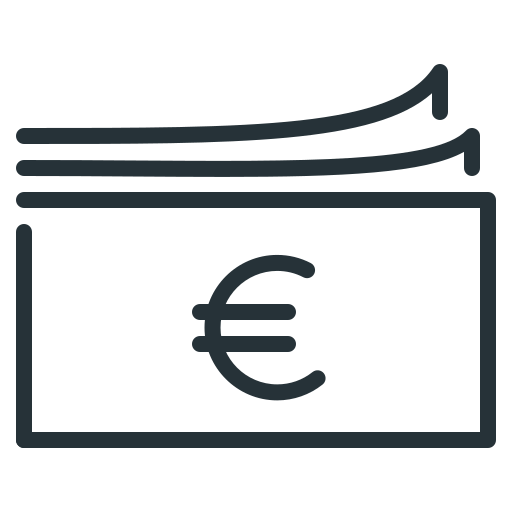 Cash, currency, euro, money icon
