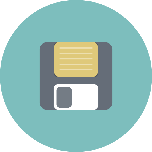 Backup, data, disk, diskette, download, floppy, save icon