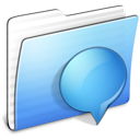Aqua, folder, ichats, stripped icon