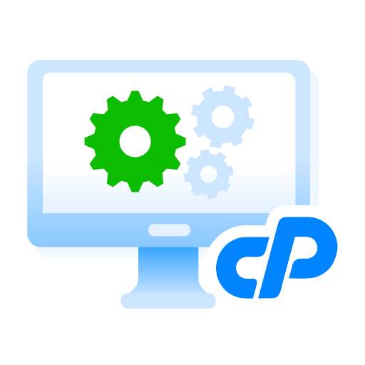 Control panel, cpanel, gears, monitor icon