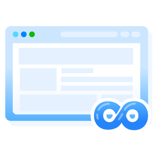 Browser, unlimited, websites, window icon